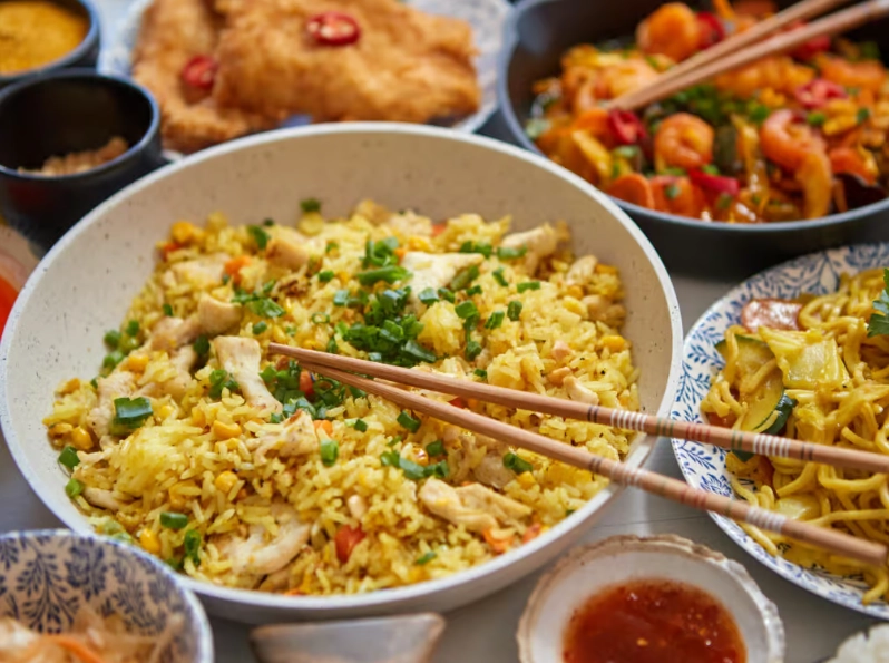 Asian food dishes